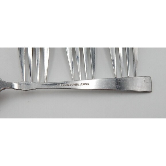 Stainless Steel Japan Dessert Salad Forks Rose Accented Motif Handle Flatware 4P - Picture 9 of 9